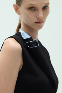 VICKTEERUT Sleeveless Blouse with Sculptural  Fabric Roll เสื้อแขนกุด ตกแต่งผ้าม้วน