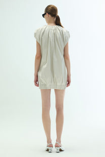 VICKTEERUT Cap Sleeve Mini Dress with Drape Detail เดรสสั้น แขนเต่อ ตกแต่งเดรป