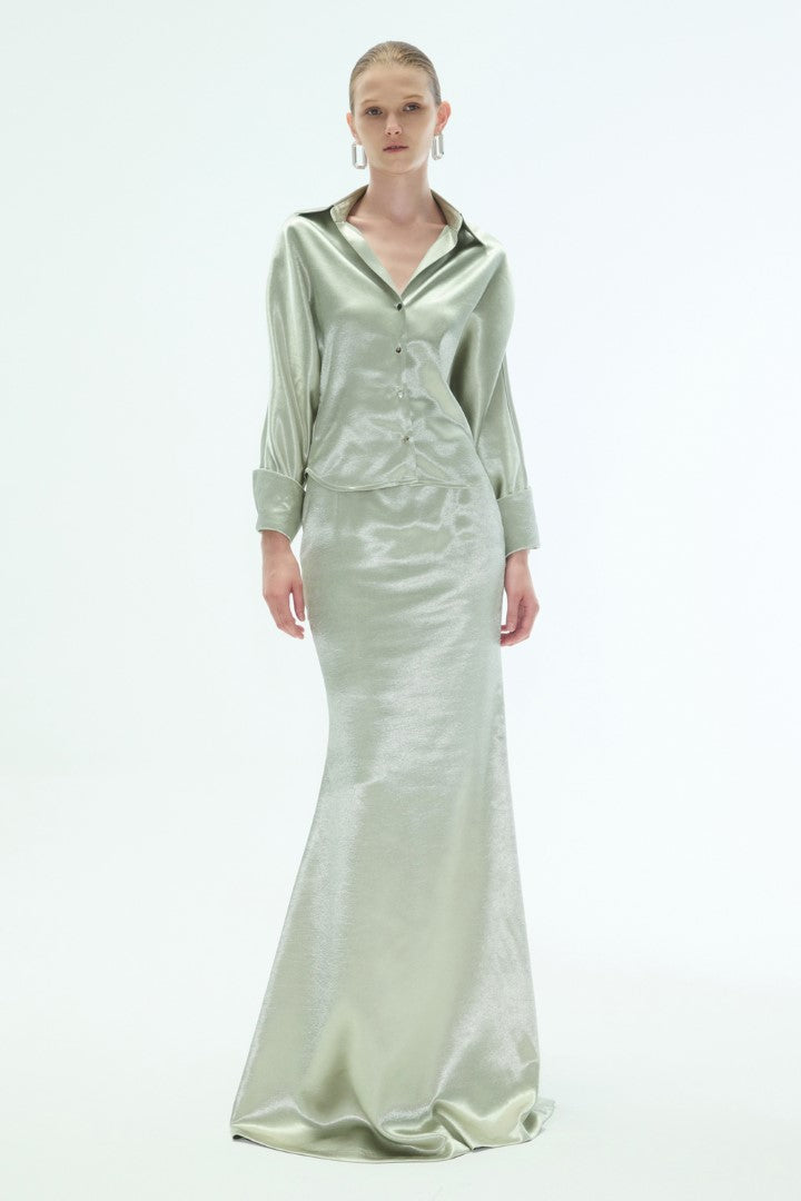 VICKTEERUT Batwing Sleeve Shirt เสื้อเชิ้ต แขนยาว แขนค้างคาว