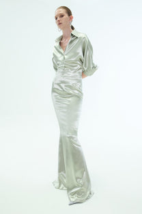 VICKTEERUT Batwing Sleeve Shirt เสื้อเชิ้ต แขนยาว แขนค้างคาว