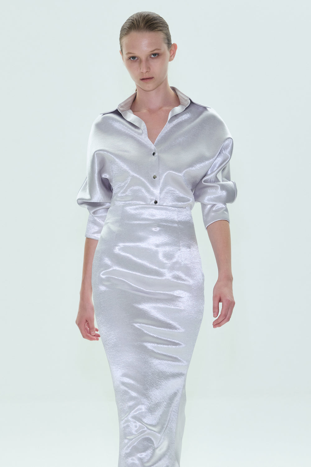 VICKTEERUT Batwing Sleeve Shirt เสื้อเชิ้ต แขนยาว แขนค้างคาว