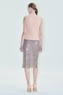 VICKTEERUT Lace and Sequin Pencil Skirt กระโปรงสอบ ผ้าลูกไม้ ตกแต่งเลื่อม