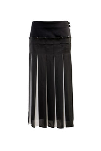 VICKTEERUT Pleated Midi Skirt กระโปรงจีบ สีขาวดำ