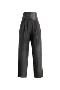 VICKTEERUT Front-Pleated Trousers with Detachable Cummerbund กางเกงขายาวจีบหน้า หร้อมขอบเอวตีเกล็ดถอดออกได้