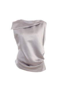 VICKTEERUT Folded-Neckline Sleeveless Blouse เสื้อแขนกุด ปกพับ จับเดรป