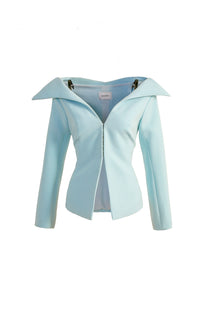 VICKTEERUT Off Shoulder Blouse with Folded Neckline เสื้อเปิดไหล่ แขนยาว คอปกพับ