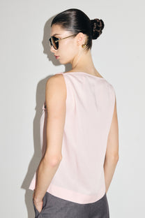 VICKTEERUT Sleeveless Open-Collar Button-Front Blouse เสื้อแขนกุด คอปก กระดุมหน้า