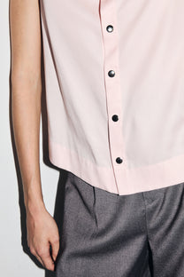 VICKTEERUT Sleeveless Open-Collar Button-Front Blouse เสื้อแขนกุด คอปก กระดุมหน้า