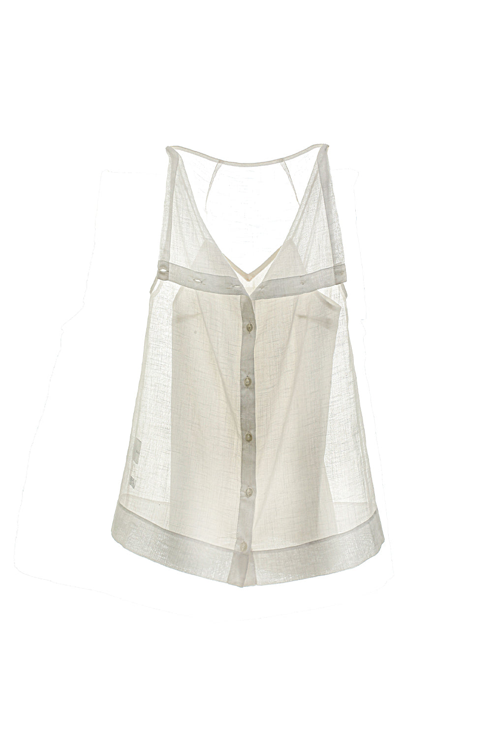 VICKTEERUT Sleeveless Open-Collar Button-Front Blouse เสื้อแขนกุด คอปก กระดุมหน้า
