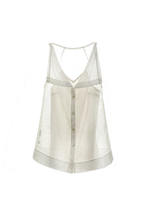 VICKTEERUT Sleeveless Open-Collar Button-Front Blouse เสื้อแขนกุด คอปก กระดุมหน้า