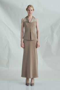 VICKTEERUT Sleeveless Open-Collar Button-Front Blouse เสื้อแขนกุด คอปก กระดุมหน้า