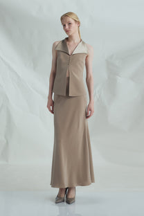 VICKTEERUT Sleeveless Open-Collar Button-Front Blouse เสื้อแขนกุด คอปก กระดุมหน้า