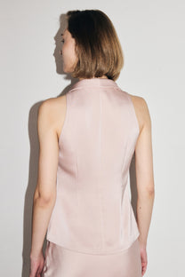 VICKTEERUT Sleeveless Open-Collar Button-Front Blouse เสื้อแขนกุด คอปก กระดุมหน้า