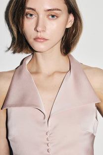 VICKTEERUT Sleeveless Open-Collar Button-Front Blouse เสื้อแขนกุด คอปก กระดุมหน้า