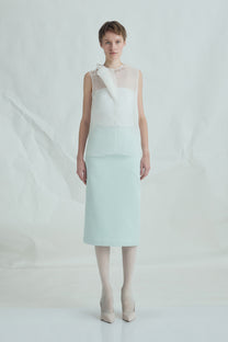 VICKTEERUT Sleeveless Blouse with Sculptural Rolled Fabric Detail เสื้อแขนกุด ตกแต่งผ้าม้วน