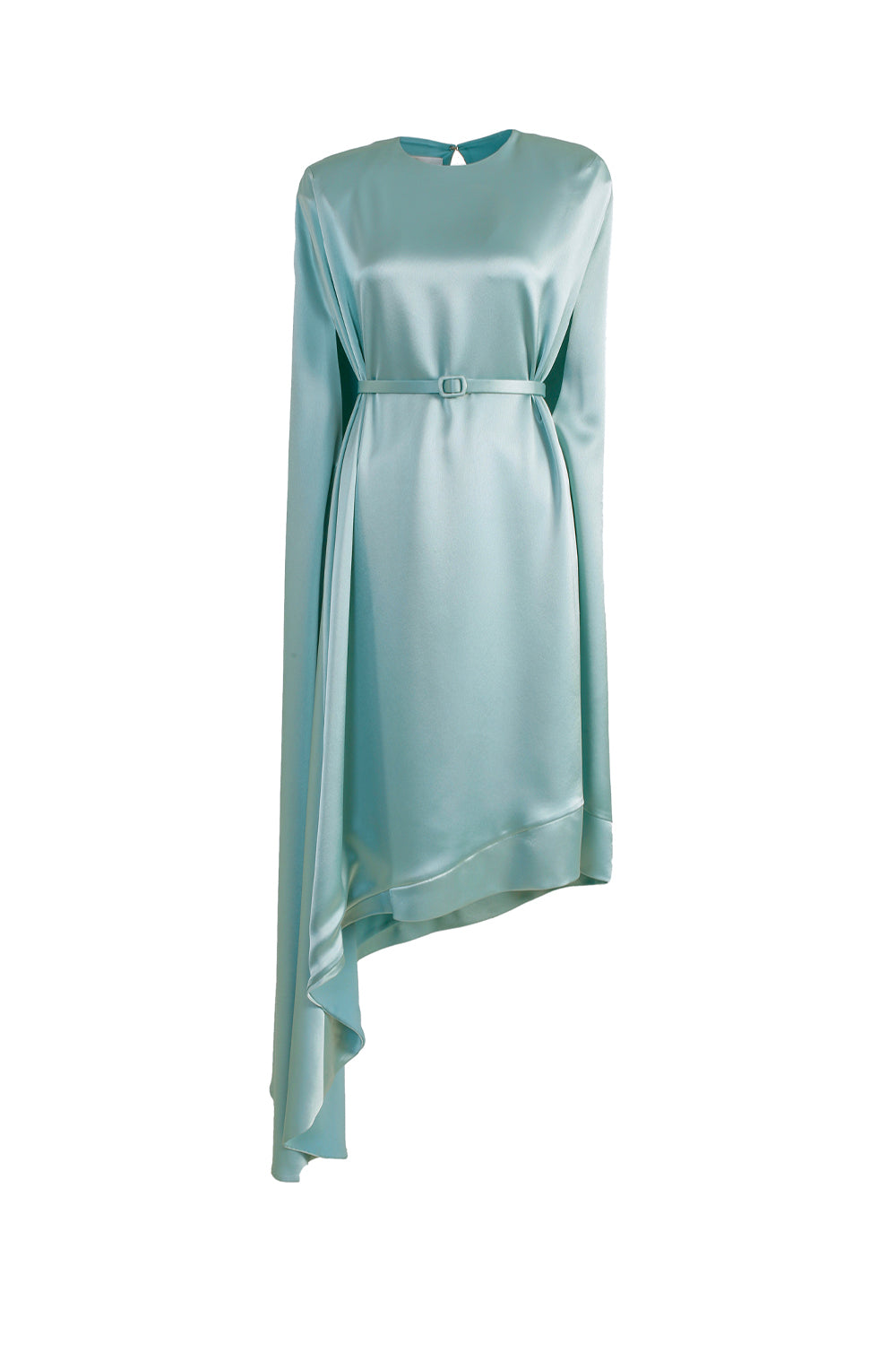 VICKTEERUT Asymmetric Cape-Sleeve Dress เดรสแขนเคป ชายไม่เท่ากัน