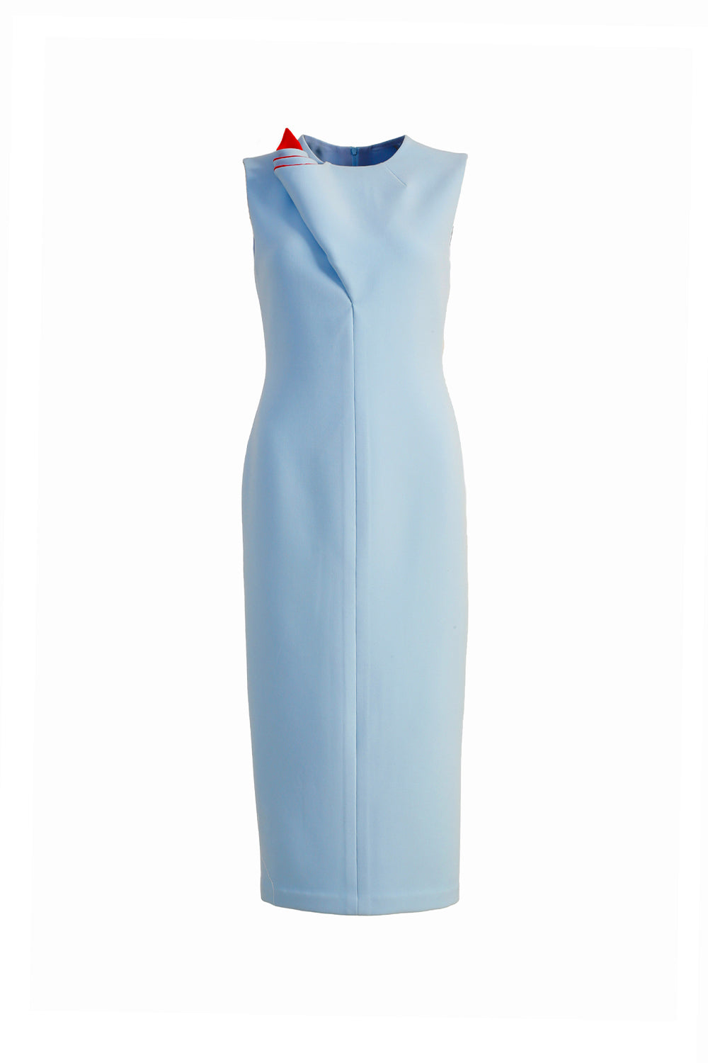 VICKTEERUT Sleeveless Sheath Dress with with Sculptural Rolled Fabric Detail เดรสแขนกุด เดรสเข้ารูป ตกแต่งดีเทลผ้าม้วน (Copy)