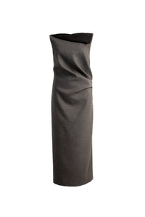 VICKTEERUT Sleeveless Draped Dress with Folded Neckline เดรสแขนกุด จับเดรป คอปกพับ