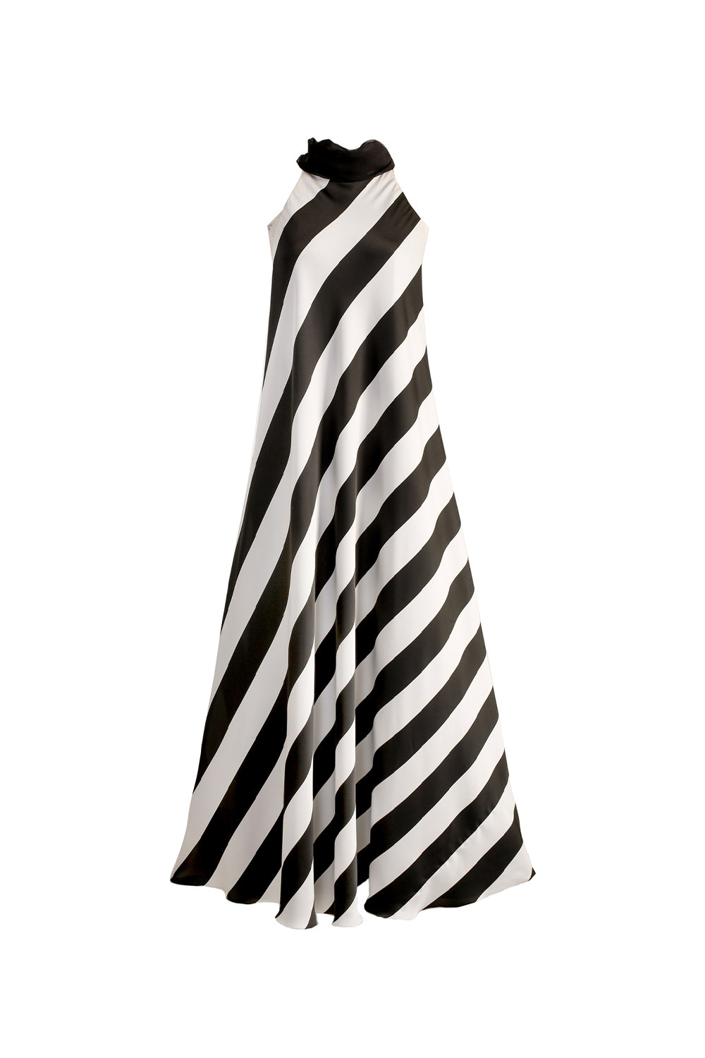 VICKTEERUT Halter Neck Diagonal Stripe Gown เดรสยาวลายทาง คล้องคอ