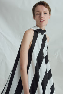 VICKTEERUT Halter Neck Diagonal Stripe Dress เดรสลายทาง คล้องคอ
