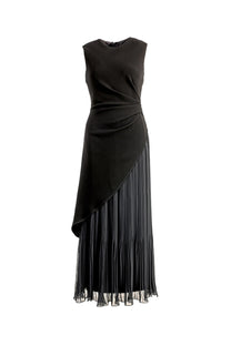 VICKTEERUT Sleeveless Draped Dress with Pleat Detail เดรสแขนกุด จับเดรป ตกแต่งพลีท