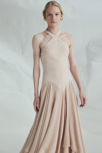 VICKTEERUT Halter-Neck Tiered Evening Gown เดรสยาว คล้องคอ ชายระบาย