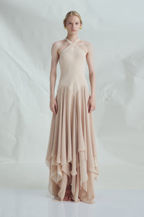 VICKTEERUT Halter-Neck Tiered Evening Gown เดรสยาว คล้องคอ ชายระบาย