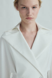VICKTEERUT Double Breasted Trench Jacket เสื้อแจ๊คเก็ต แขนยาว ปกอย่างเสื้อโค้ท