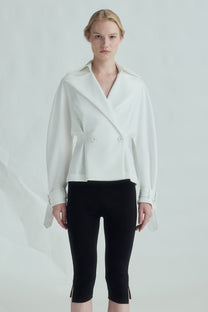 VICKTEERUT Double Breasted Trench Jacket เสื้อแจ๊คเก็ต แขนยาว ปกอย่างเสื้อโค้ท