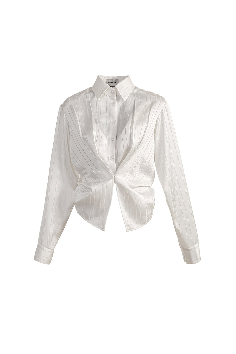 VICKTEERUT Long Sleeve Draped Shirt เสื้อเชิ้ต แขนยาว จับเดรป