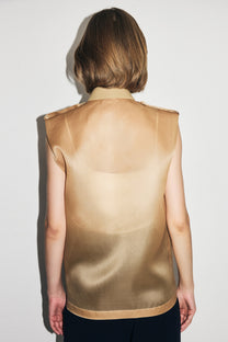 VICKTEERUT Sleeveless Shirt with Pocket Detail เสื้อเชิ้ต แขนกุด ตกแต่งกระเป๋า