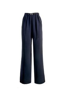 VICKTEERUT Front Pleat Trousers with Belt Detail กางเกงขายาว จีบหน้า ตกแต่งเข็มขัด