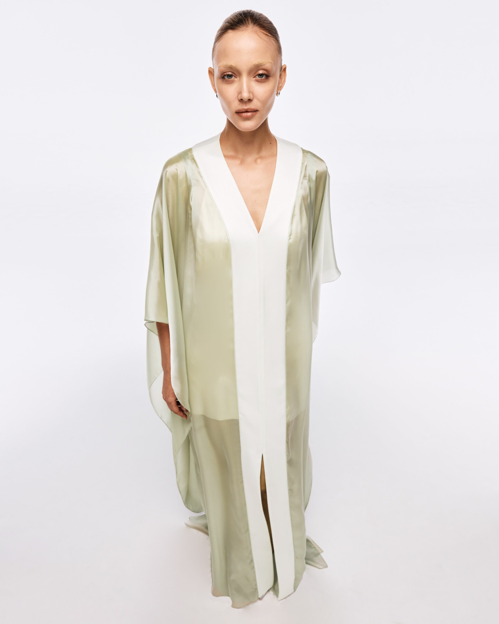 V-Neck Long Sleeve Knit Docking Shirt FER0037
